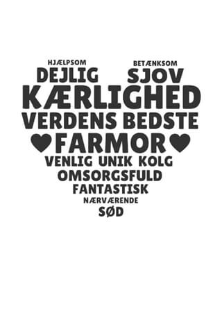 Farmor hjerte inkl. personlig hilsen
